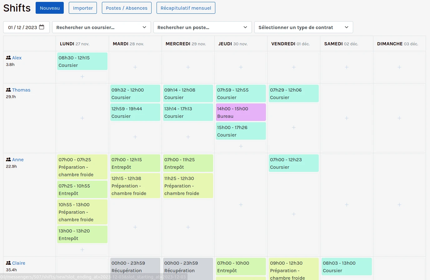 Gestiona el horario de tu equipo