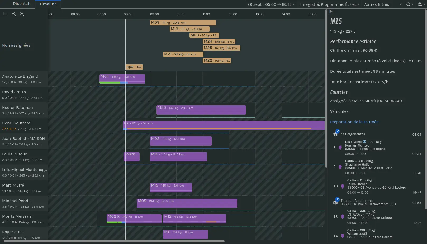 Track operations in real-time