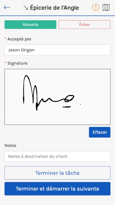 Recopila pruebas de entrega